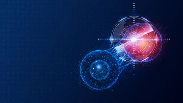 Dividing cancer cells seen under a target.