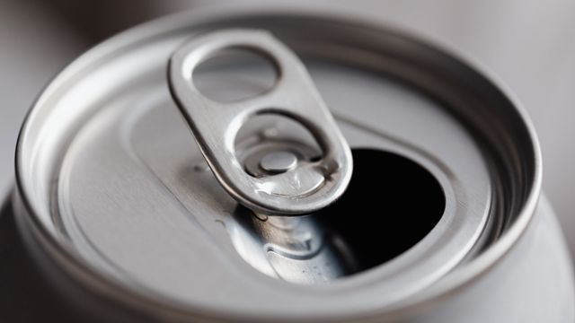 An open soda can.