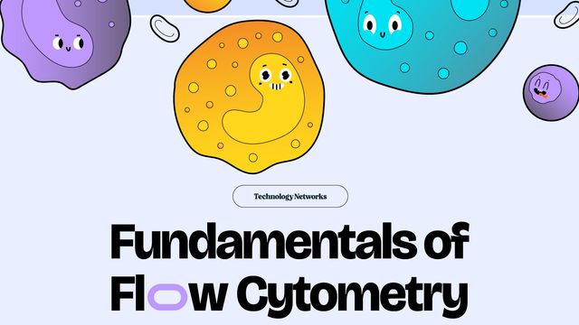 Smiling cell cartoons floating above the infographic title and company name. 