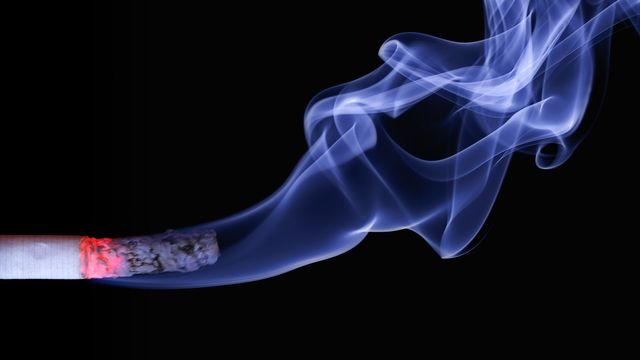 A lit cigarette.